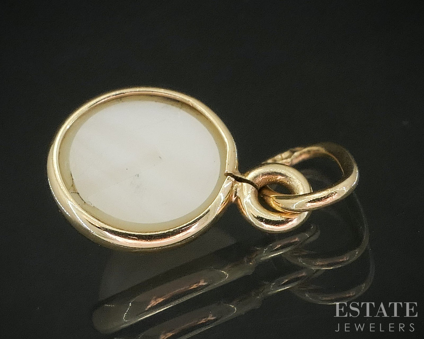 14k Yellow Gold 7mm Mabe Pearl Ladies Charm Pendant 0.7g i20111b