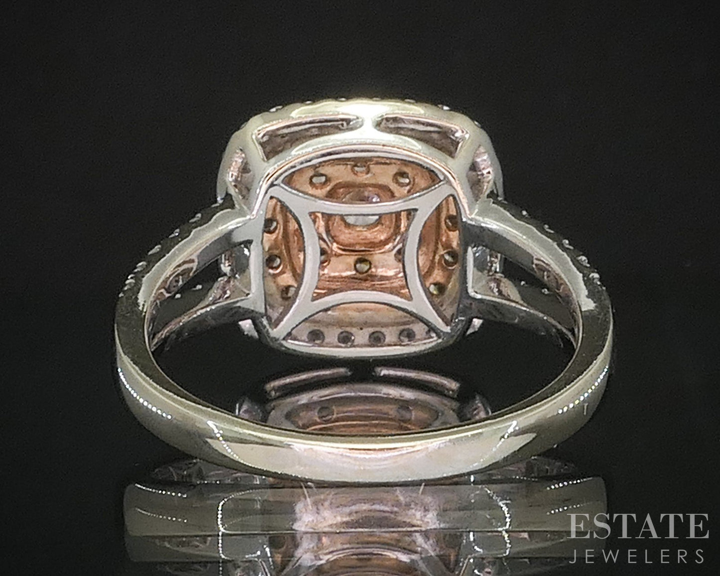 14k Rose & White Gold Natural .50ctw Diamond Cluster Engagement Ring 4g i20120b