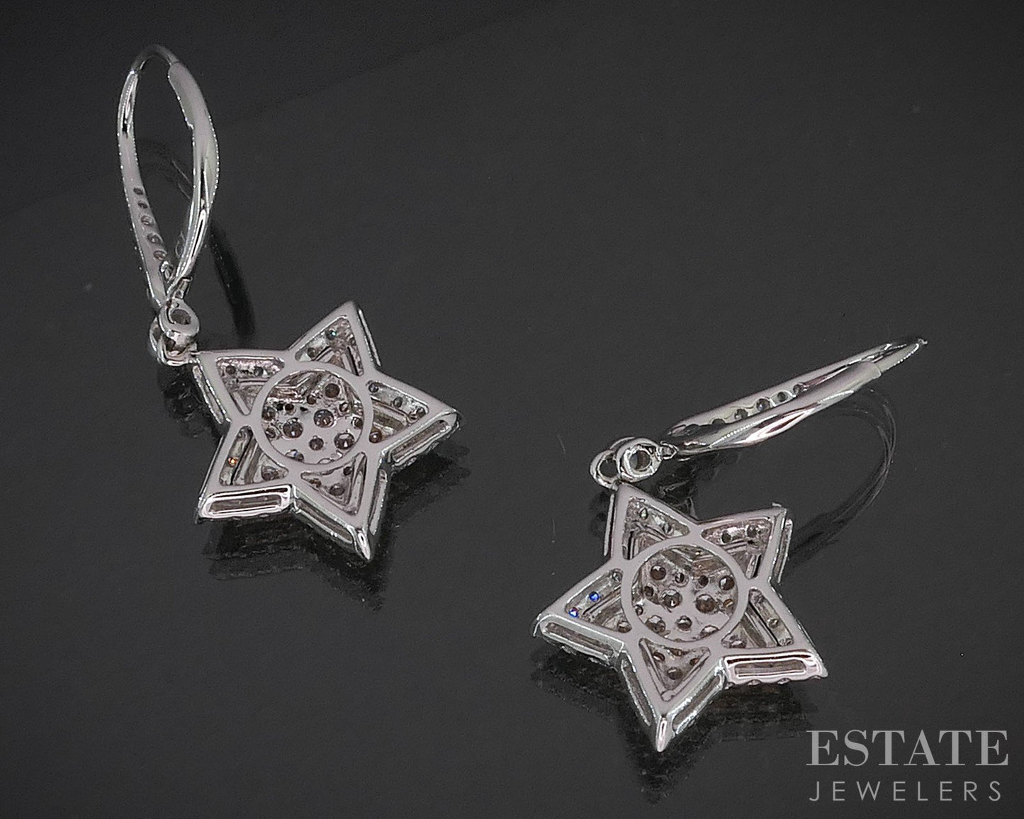 14k Rose & White Gold Natural .50ctw Diamond Cluster Star Earrings 4g i20119b