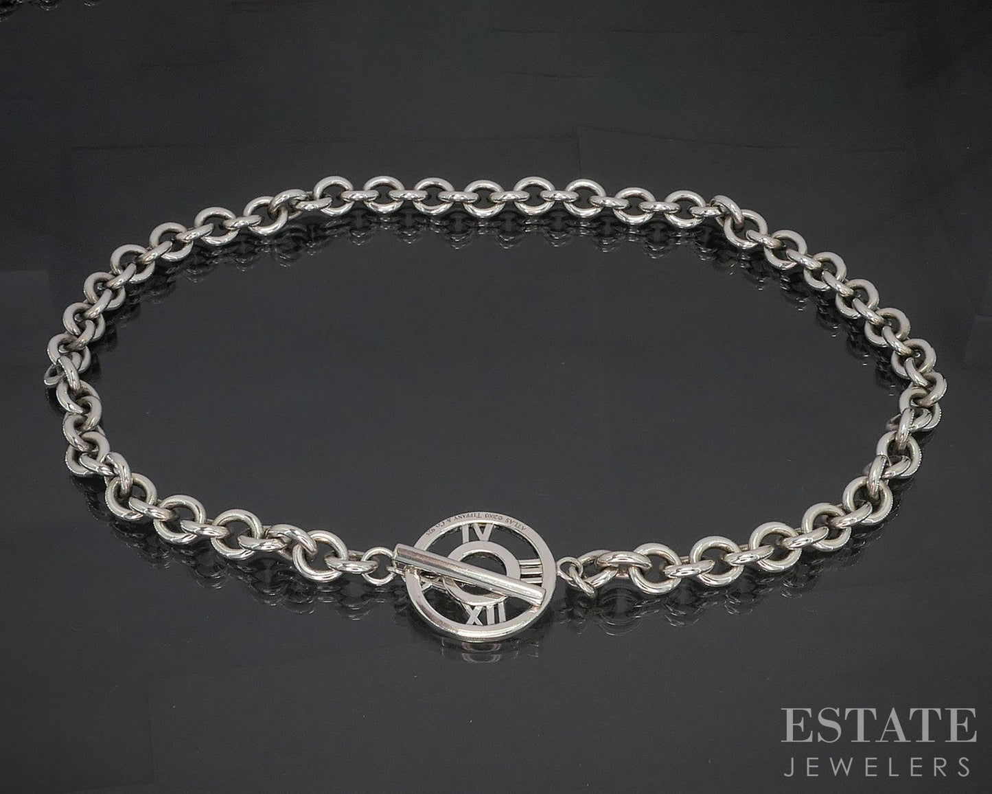 Sterling Tiffany & Co. Atlas Cable Chain Toggle Necklace 60.7g 18"L i20154