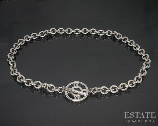 Sterling Tiffany & Co. Atlas Cable Chain Toggle Necklace 60.7g 18"L i20154