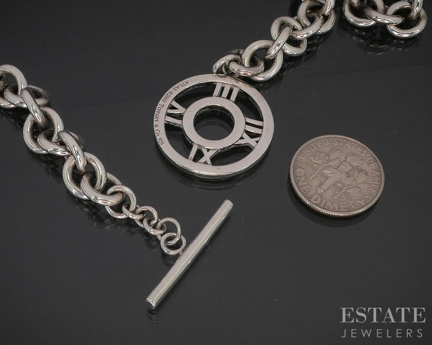 Sterling Tiffany & Co. Atlas Cable Chain Toggle Necklace 60.7g 18"L i20154