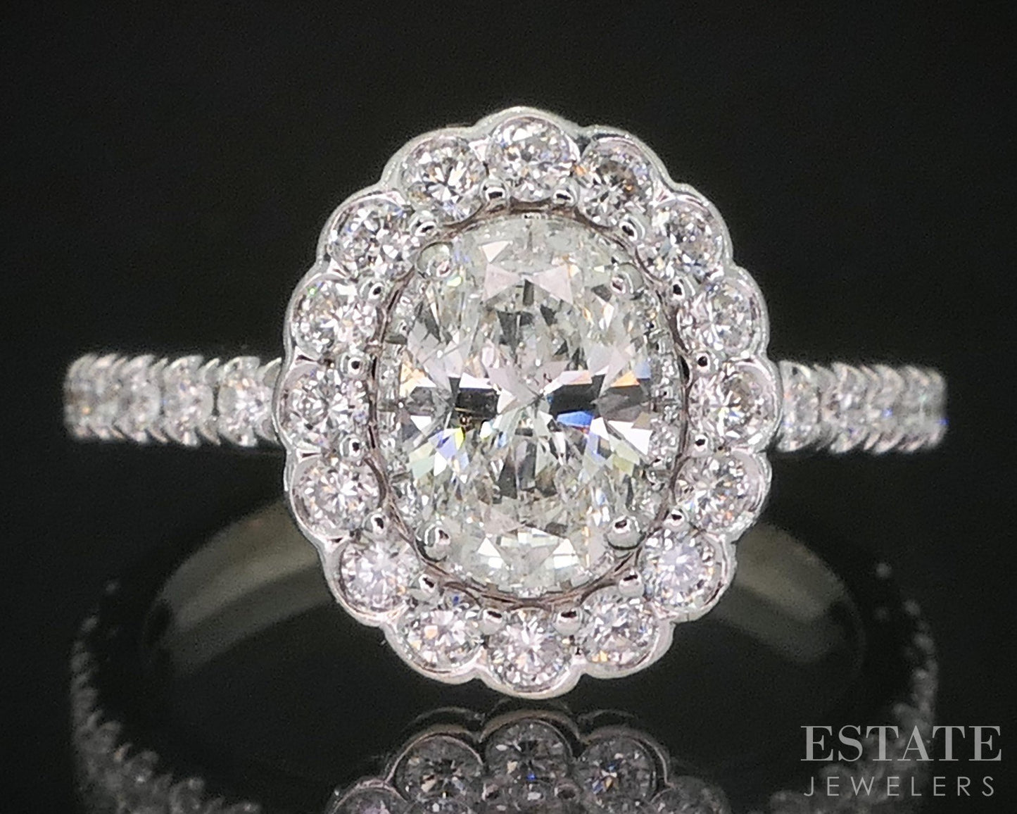 14k White Gold Natural .70ctw Diamond Neil Lane Halo Engagement Ring 3.1g i20151