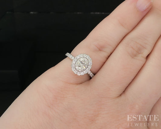 14k White Gold Natural .70ctw Diamond Neil Lane Halo Engagement Ring 3.1g i20151