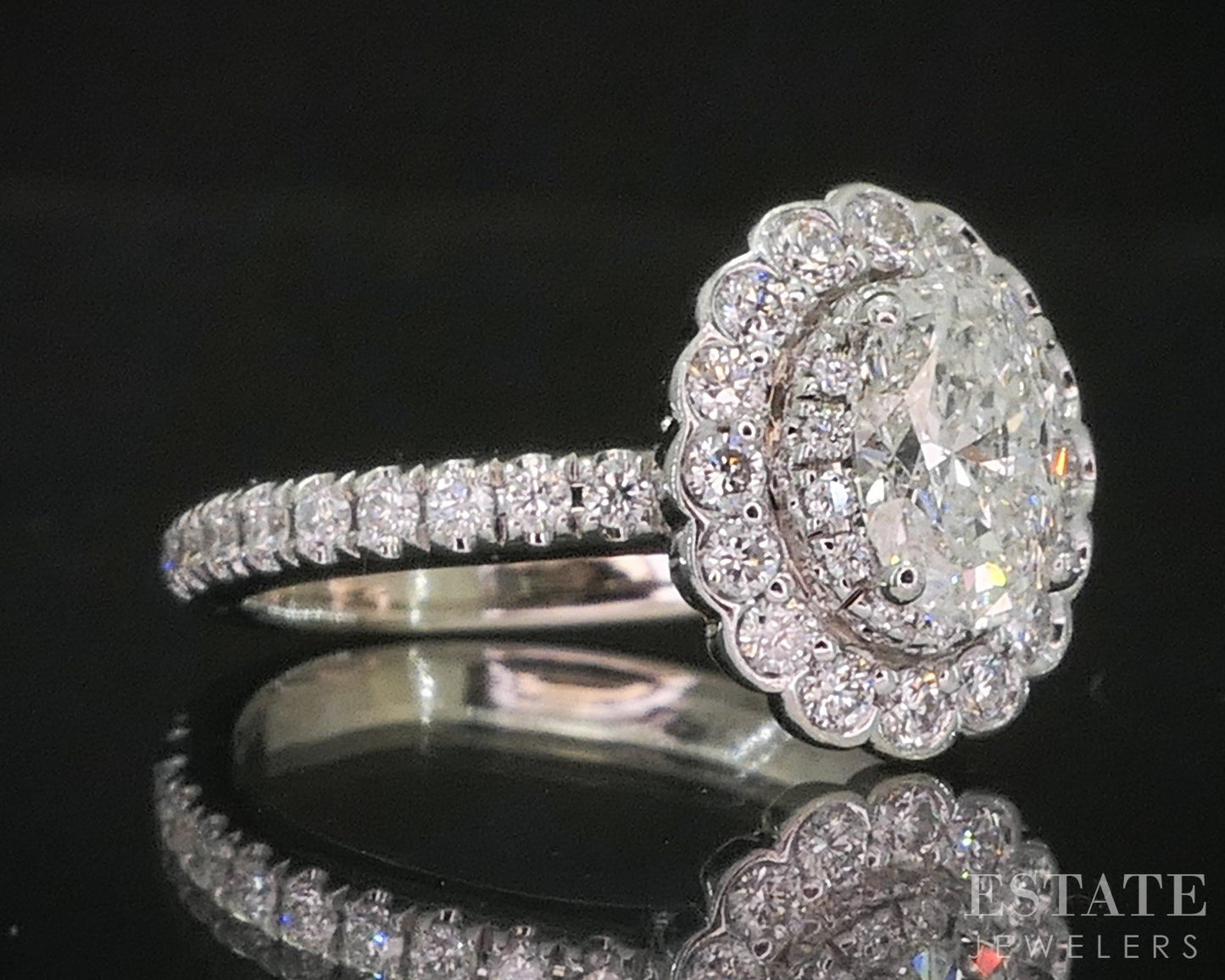 14k White Gold Natural .70ctw Diamond Neil Lane Halo Engagement Ring 3.1g i20151