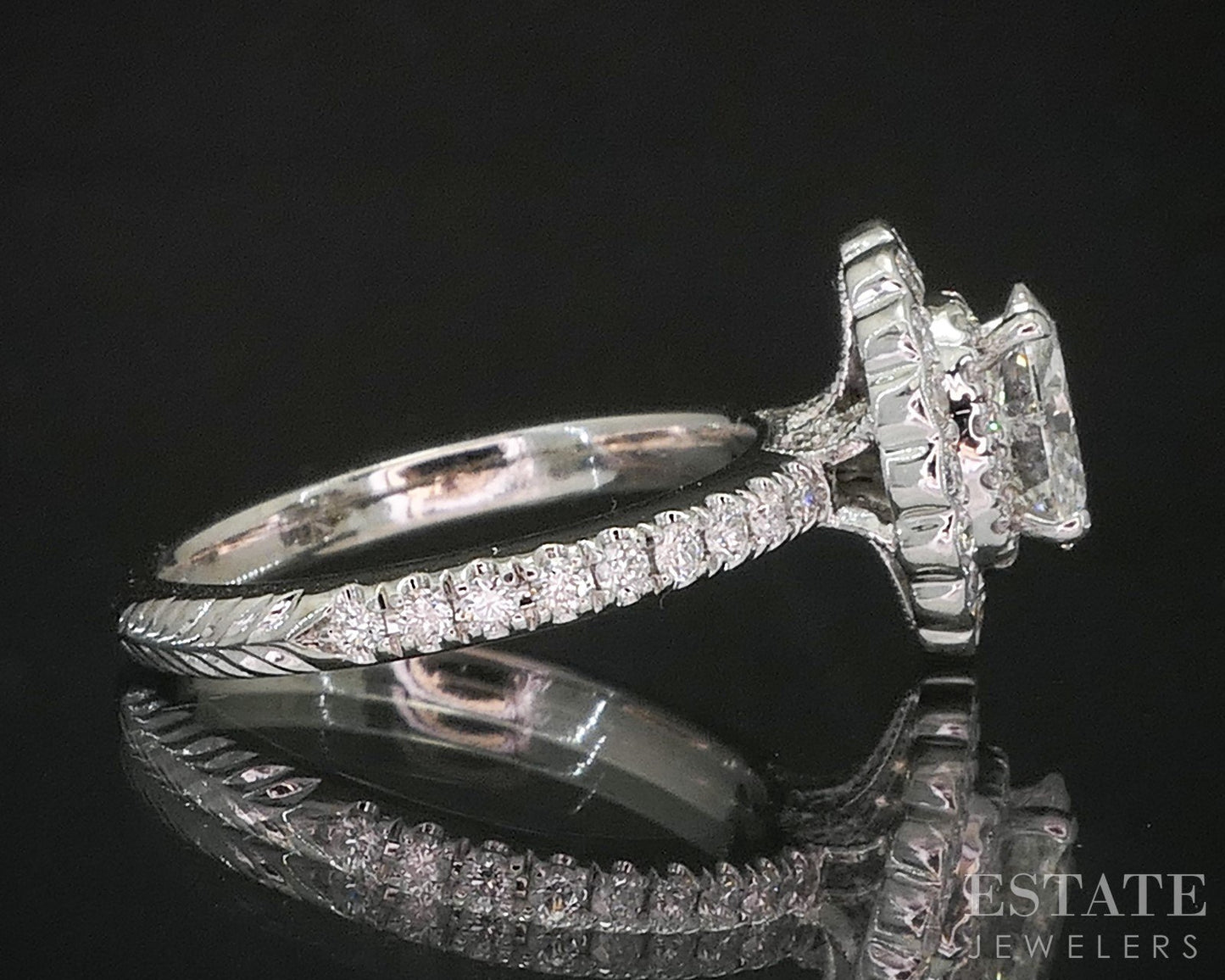 14k White Gold Natural .70ctw Diamond Neil Lane Halo Engagement Ring 3.1g i20151