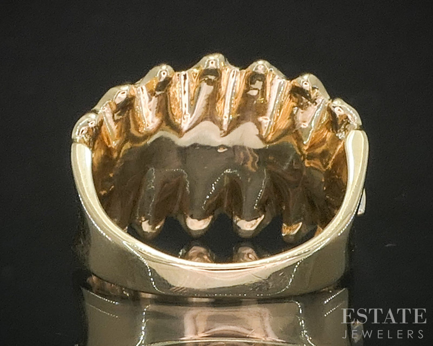 14k Yellow Gold Natural .15ctw Diamond Ruffle Ladies Band 6.0g i20140