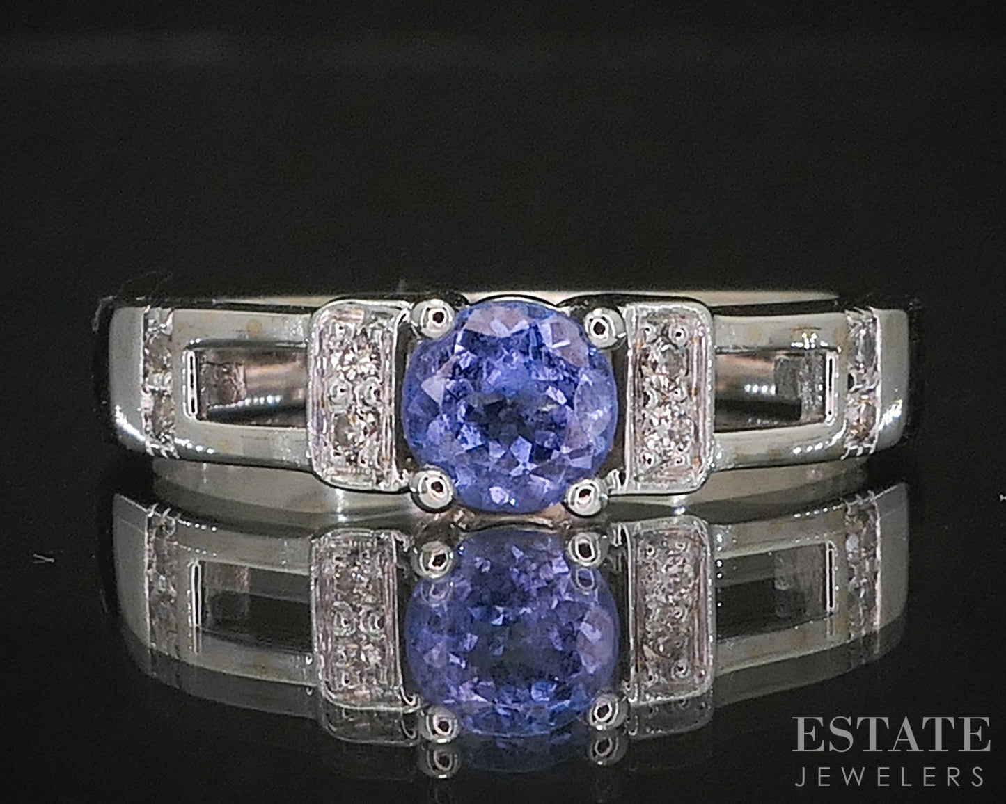 18k Vanilla Gold LeVian Natural Tanzanite & Diamond Ladies Ring 3.5g i20148