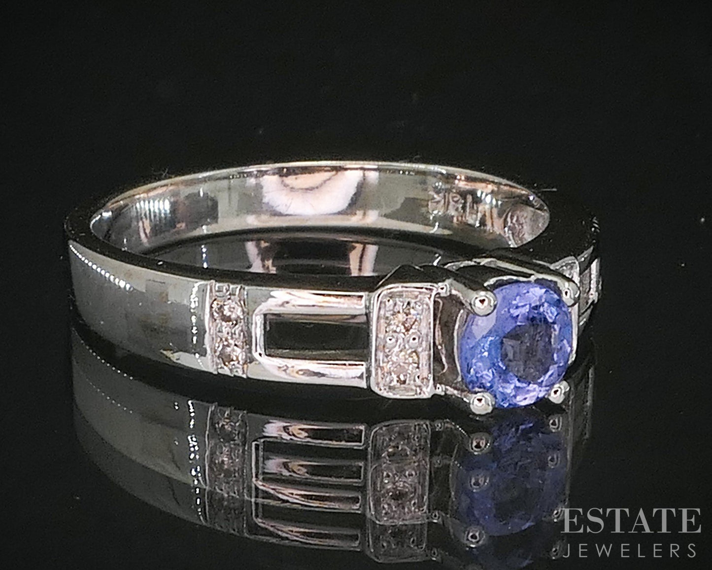 18k Vanilla Gold LeVian Natural Tanzanite & Diamond Ladies Ring 3.5g i20148