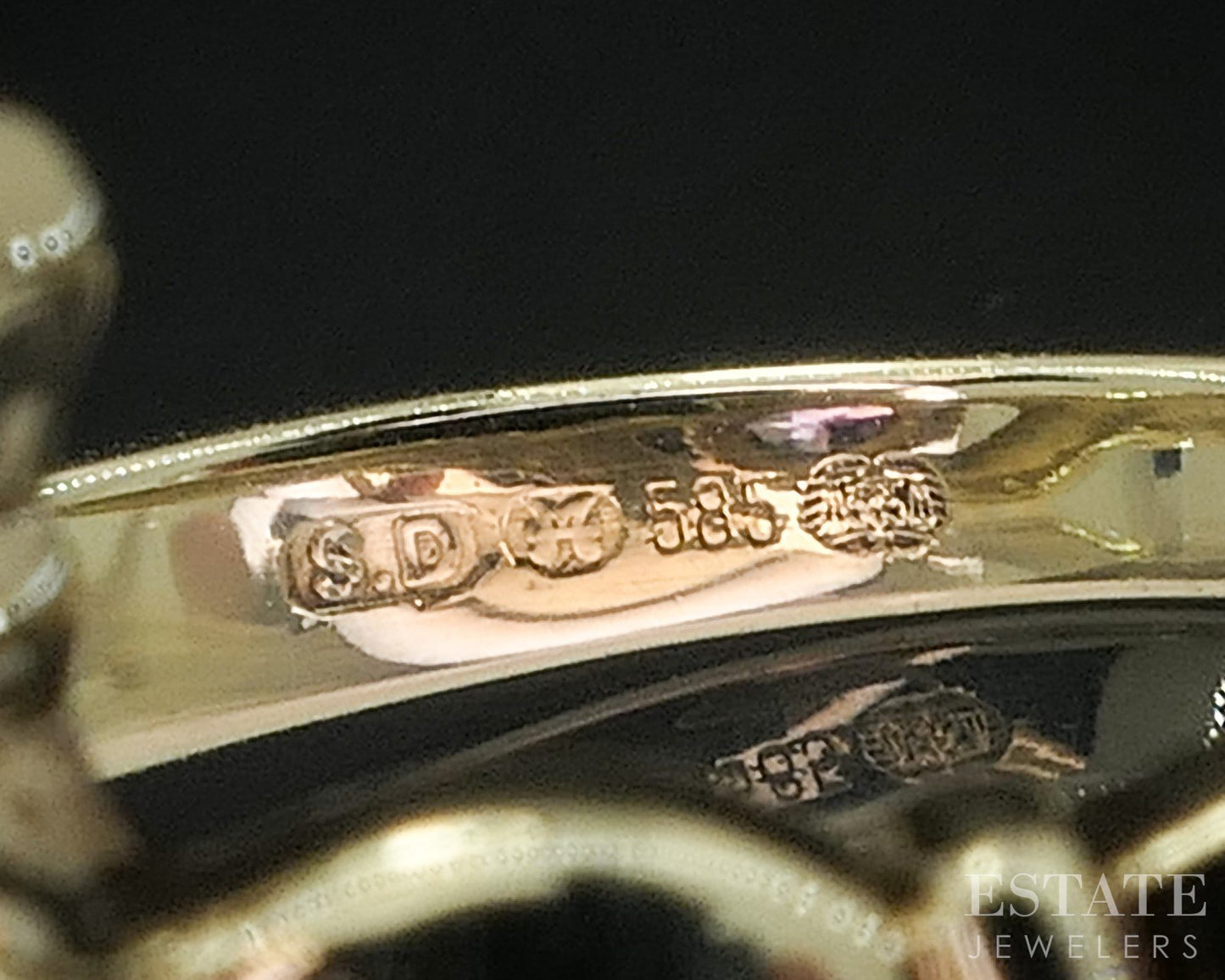 14k Yellow Gold Natural Amethyst Irish Claddagh Ladies Ring 3.5g i20143