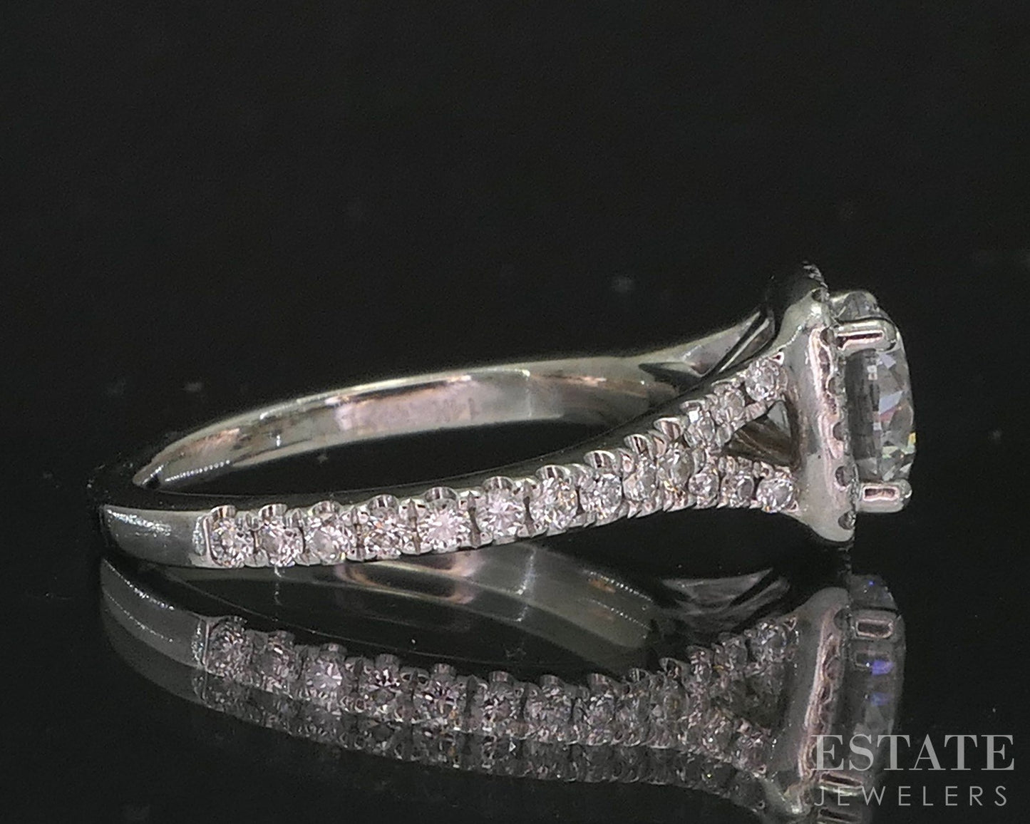 14k White Gold Round GSI Lab Created 1.43ctw Diamond Engagement Ring 3.2g i20197
