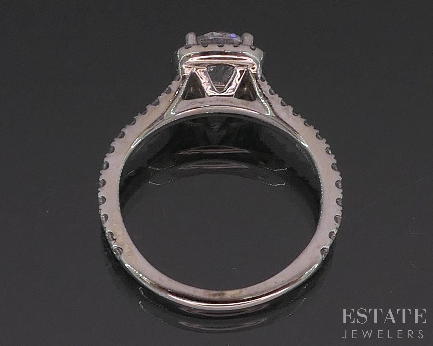 14k White Gold Round GSI Lab Created 1.43ctw Diamond Engagement Ring 3.2g i20197