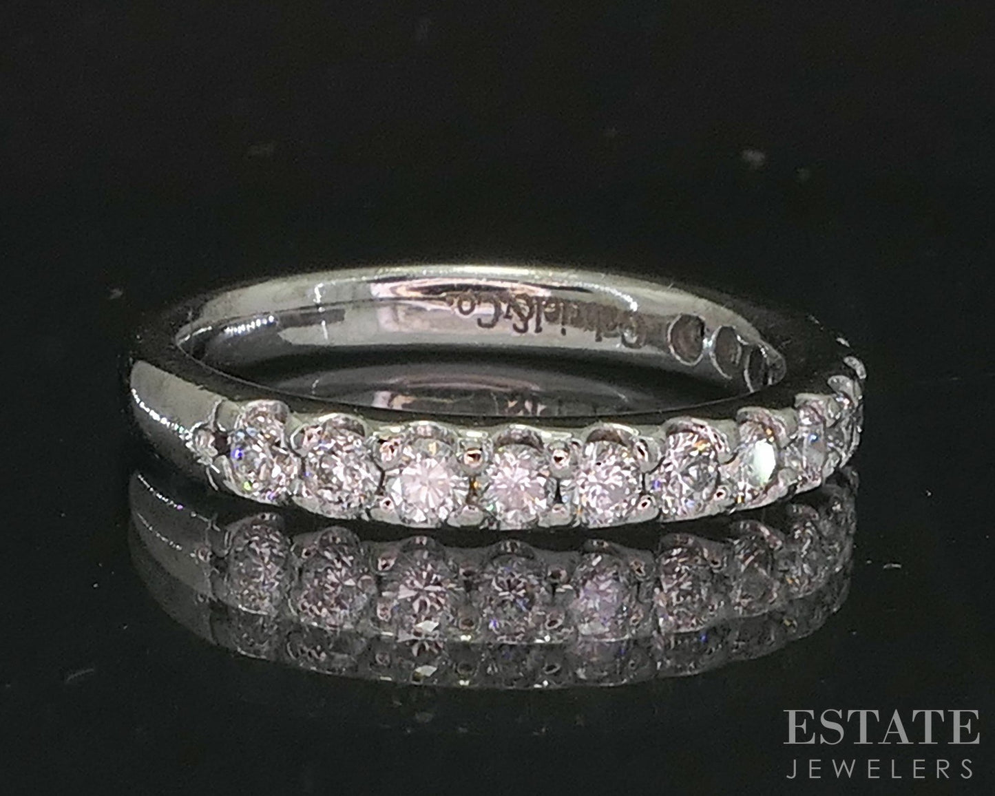 14k White Gold Natural .25ctw Diamond Gabriel & Co. Wedding Band 2.7g i20190