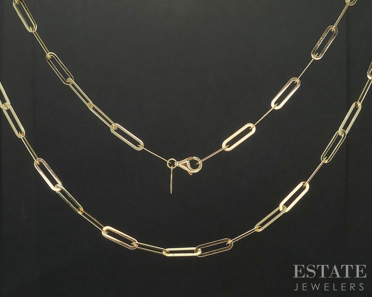 18k Yellow Gold 3.2mm Paperclip Chain Link Ladies Necklace 5.6g 21"L i20194
