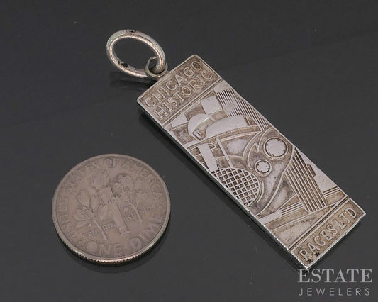 Sterling Tiffany & Co. Chicago Historic Races Limited Pendant 6.4g i20189