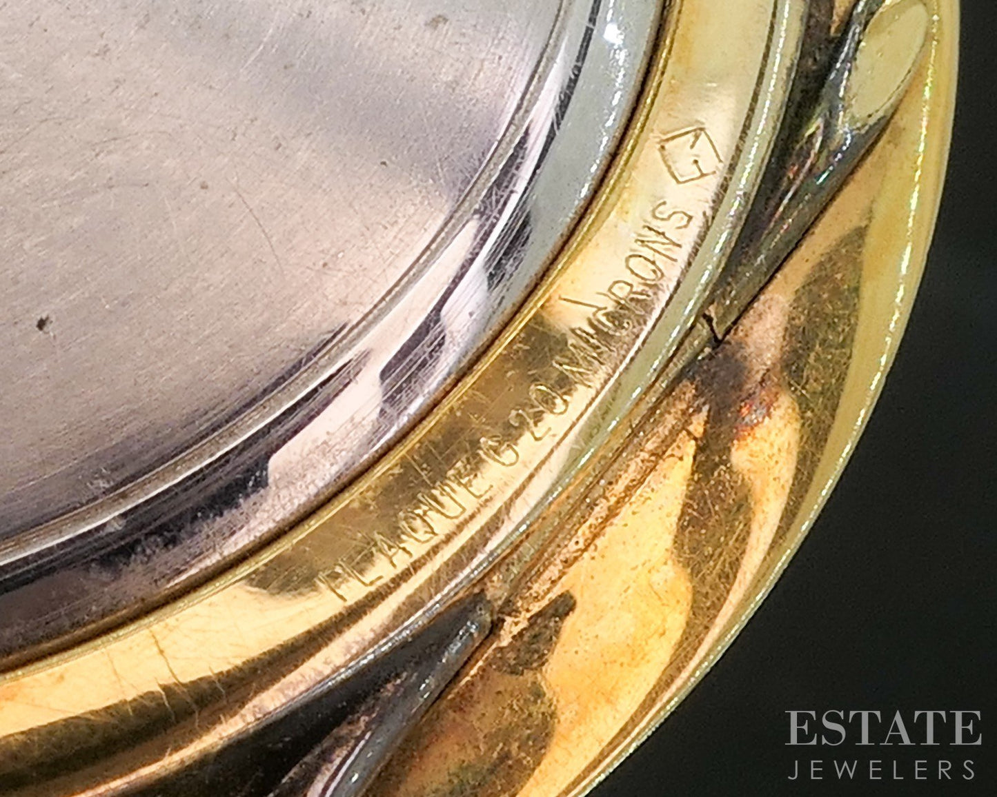 Vintage Gold Tone Angelus Datalarm 21j Date Pocket Watch i20185