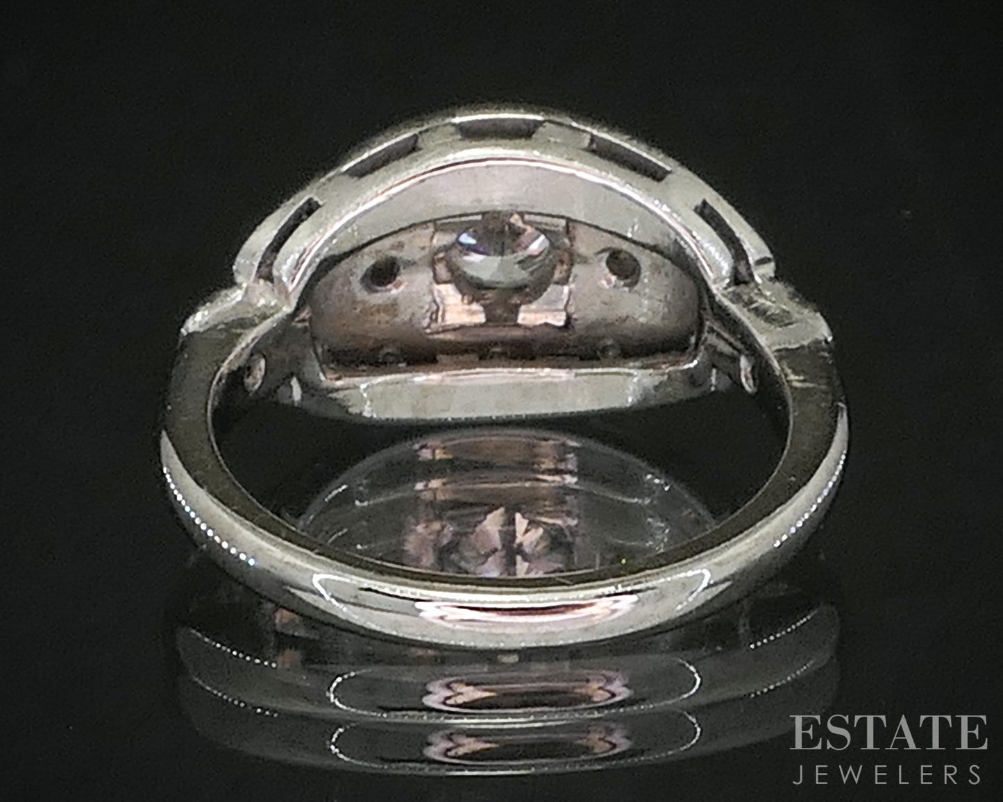 Antique 14k White Gold Natural .60ctw Diamond Engagement Ring 4.4g i20207