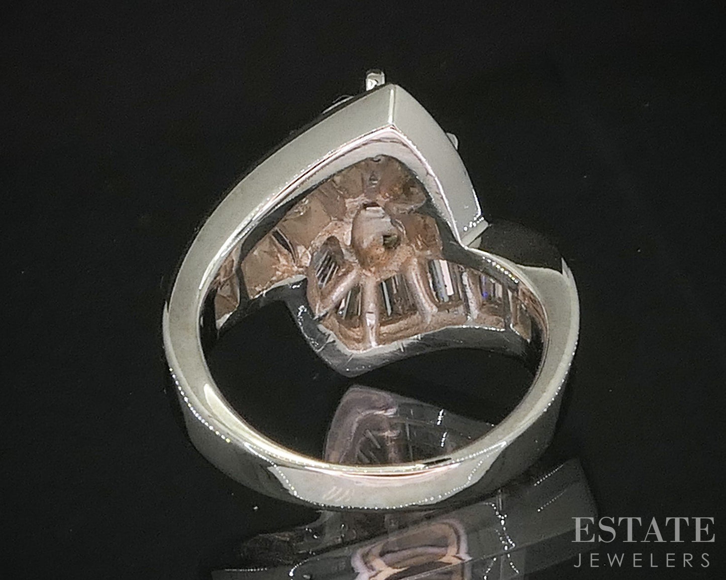 14k White Gold Round Natural 2.50ctw Diamond Engagement Ring 10.6g i20209