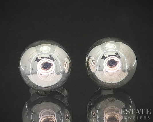 Sterling Silver Tiffany & Co. 8mm Ball Bead Stud Ladies Earrings 1.9g i20213