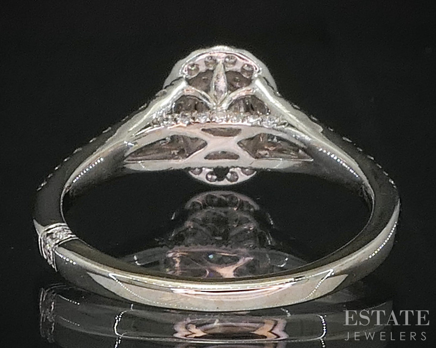 18k White Gold Oval .56ctw Diamond Monique Lhullier Engagement Ring 4.1g i20203