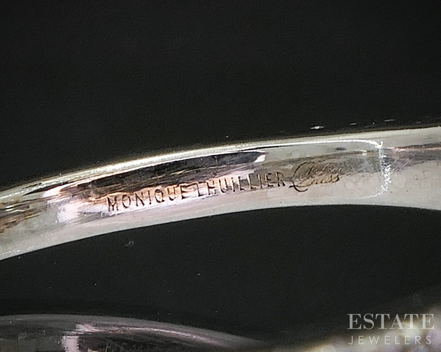 18k White Gold Oval .56ctw Diamond Monique Lhullier Engagement Ring 4.1g i20203