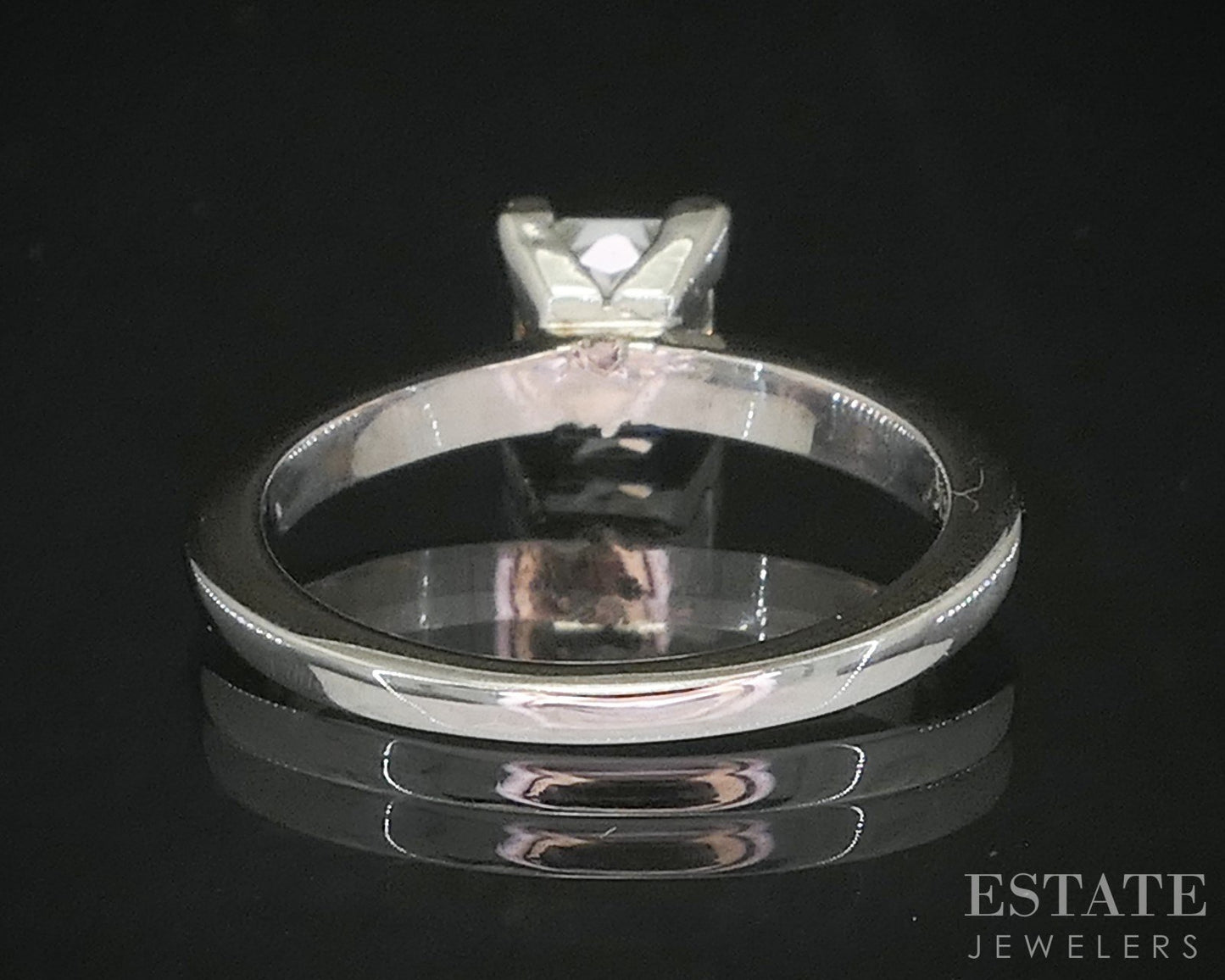 14k White Gold Princess GIA Natural .91ct Diamond Solitaire Ring 2.7g i20230