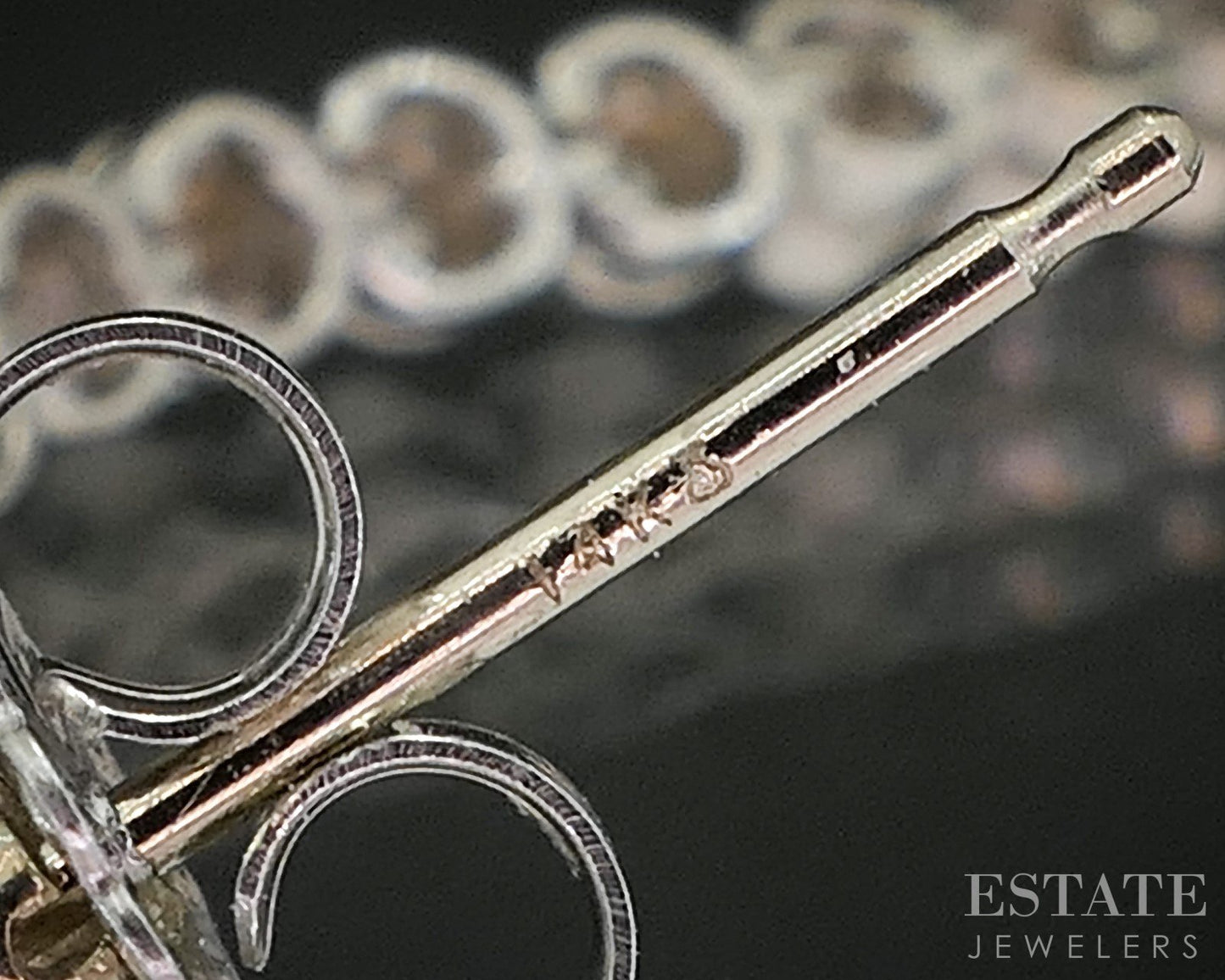 14k White Gold Natural .25ctw Diamond Bezel Dangle Earrings 3.0g i20215