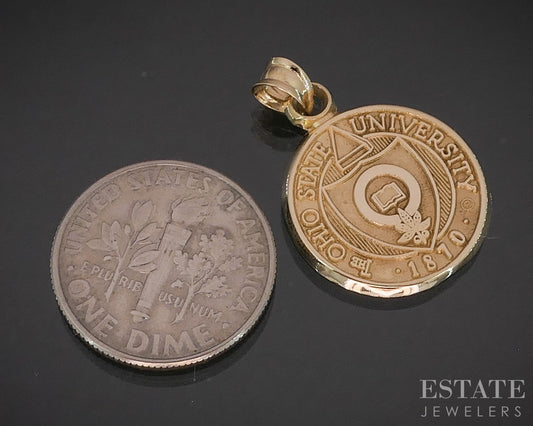 14k Yellow Gold Ohio State University Charm Pendant 2.5g i20223