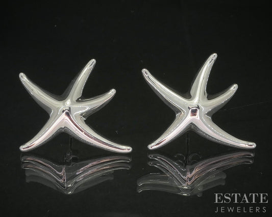 Sterling Silver Tiffany & Co. Elsa Peretti Starfish Stud Earrings 8.6g i20246