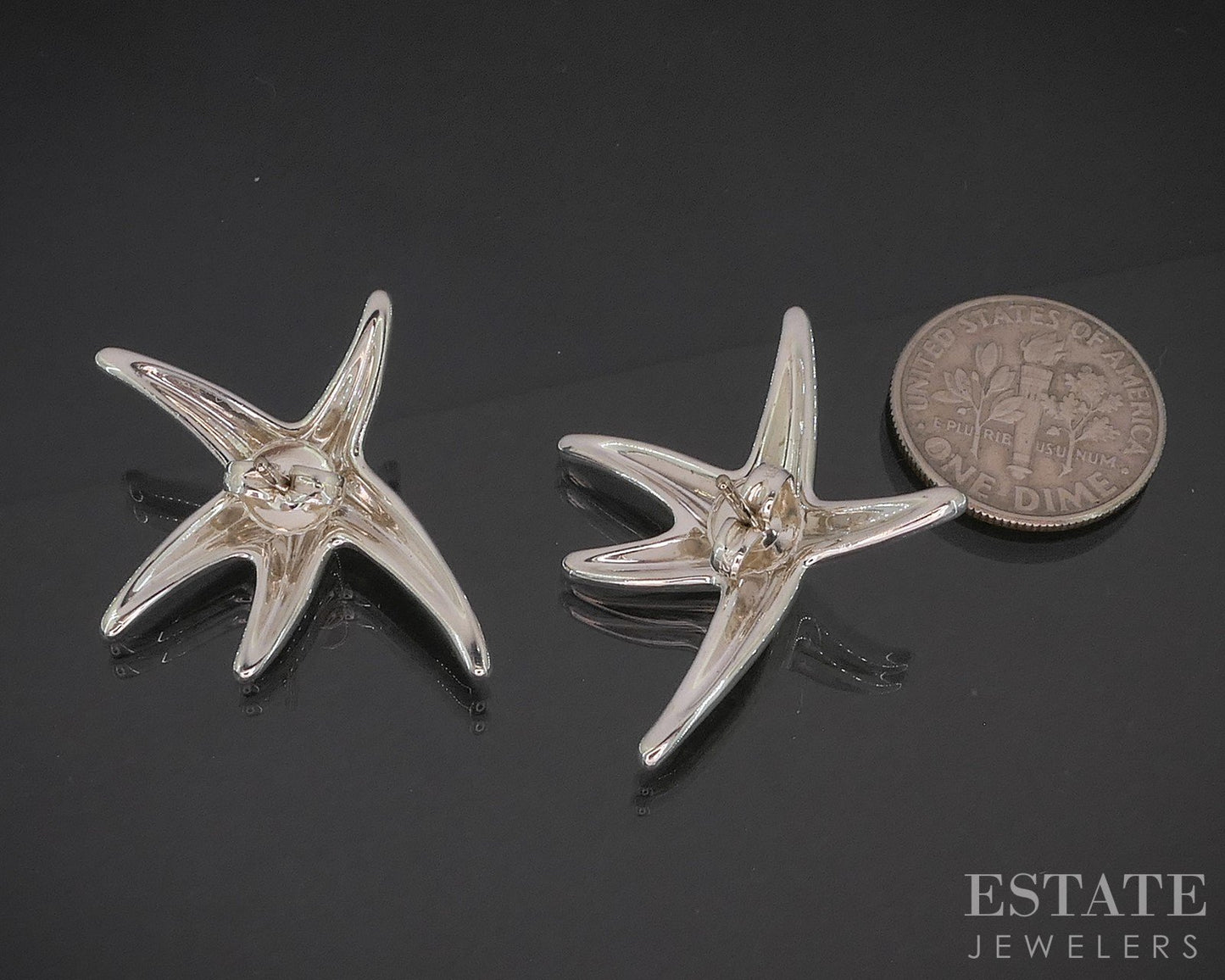 Sterling Silver Tiffany & Co. Elsa Peretti Starfish Stud Earrings 8.6g i20246