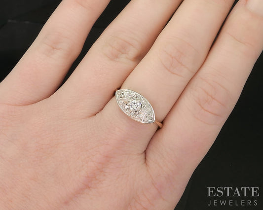 Antique Platinum & 14k YG Natural .20ctw Diamond Engagement Ring 3g i20262