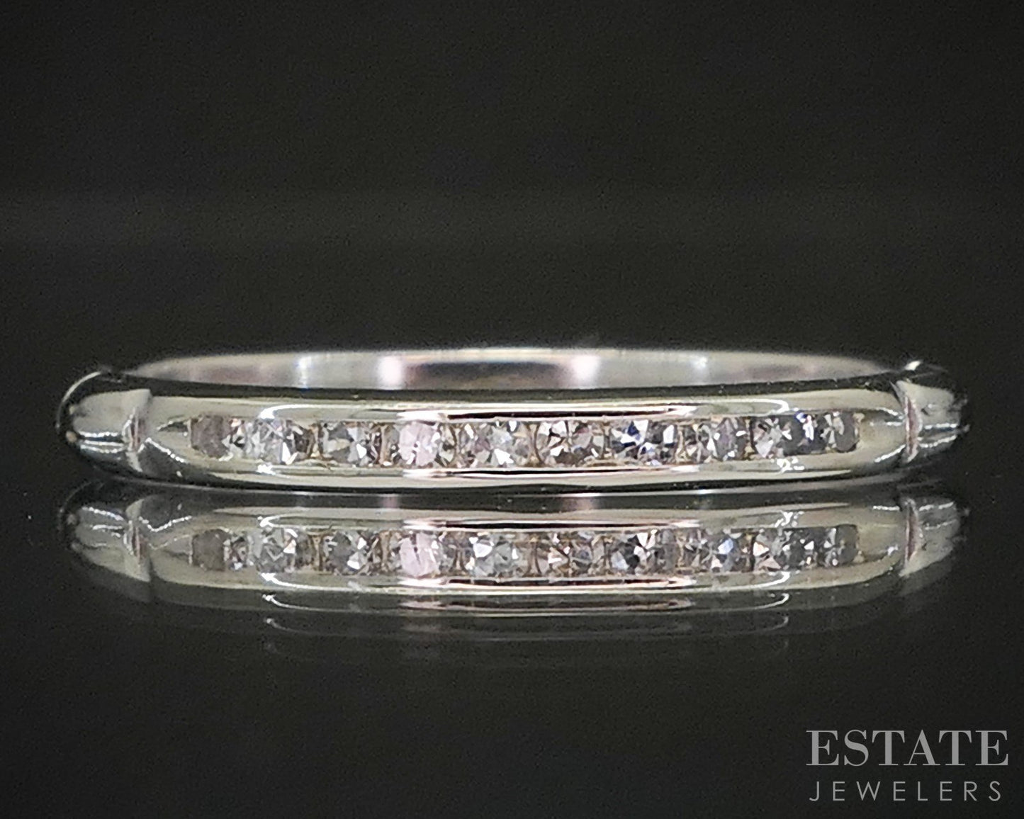 Antique Platinum Single Cut Natural .05ctw Diamond Ladies Wedding Band i20252
