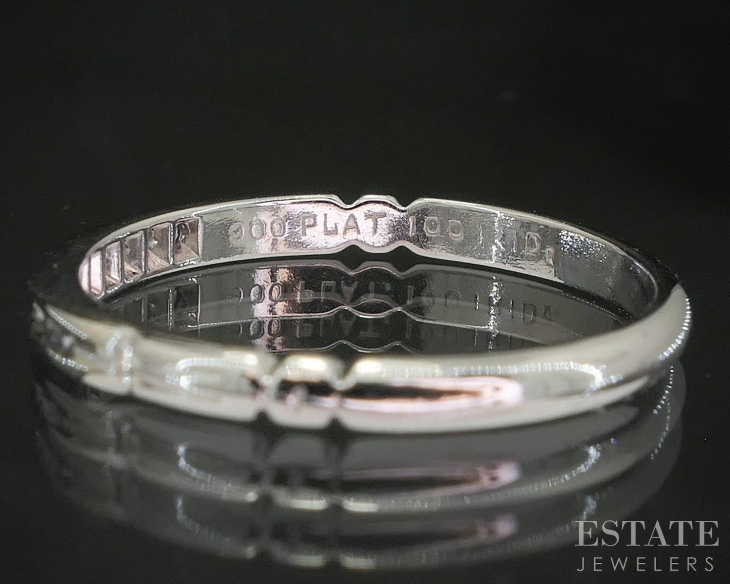 Antique Platinum Single Cut Natural .05ctw Diamond Ladies Wedding Band i20252