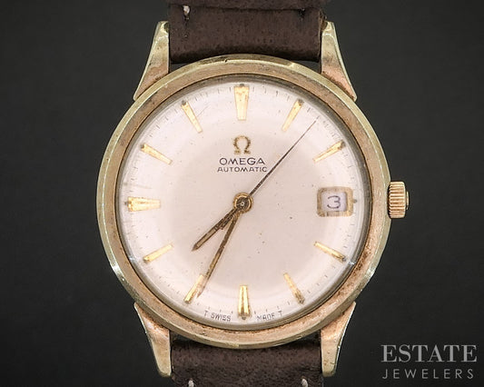 Vintage 1966 Omega Gold Filled Automatic Date Cal. 563 Mens Watch i20263