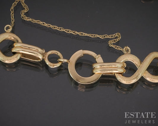 Vintage 14k Yellow Gold Figure 8 Chain Link Ladies Bracelet 27g 7.5"L i20273