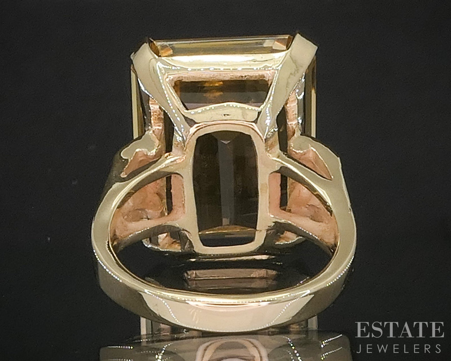 Vintage Retro 10k Yellow Gold Natural Citrine Ladies Ring 10.9g i20272