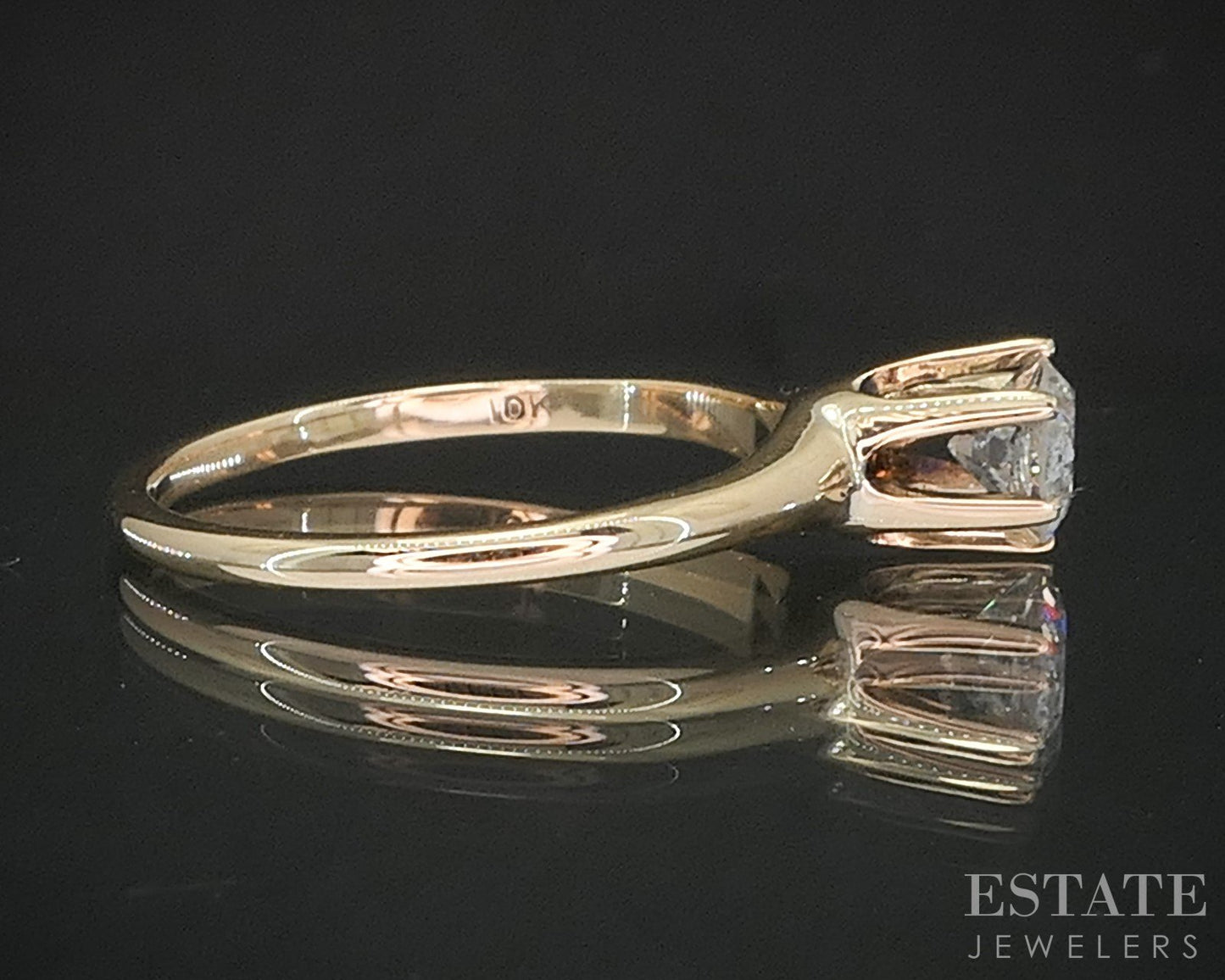 Antique 14k Yellow Gold European Natural .31ct Diamond Solitaire Ring i18857