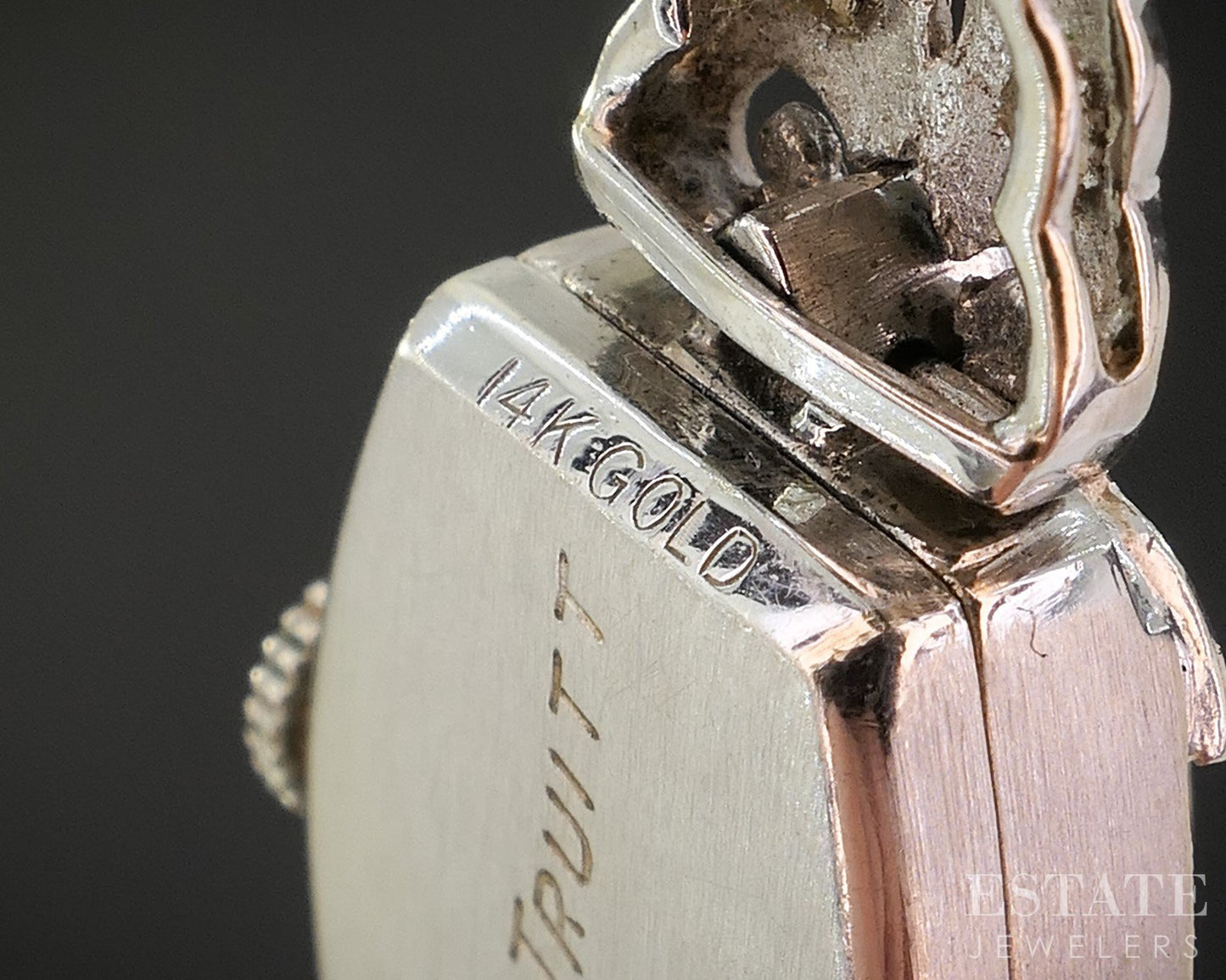 Antique 14k White Gold Natural Diamond Ulysse Nardin Ladies Watch 5g i20283