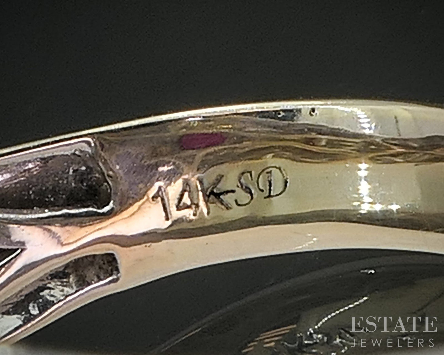 14k White & Yellow Gold Cabochon Natural Ruby & Diamond Ladies Ring 5.3g i20314