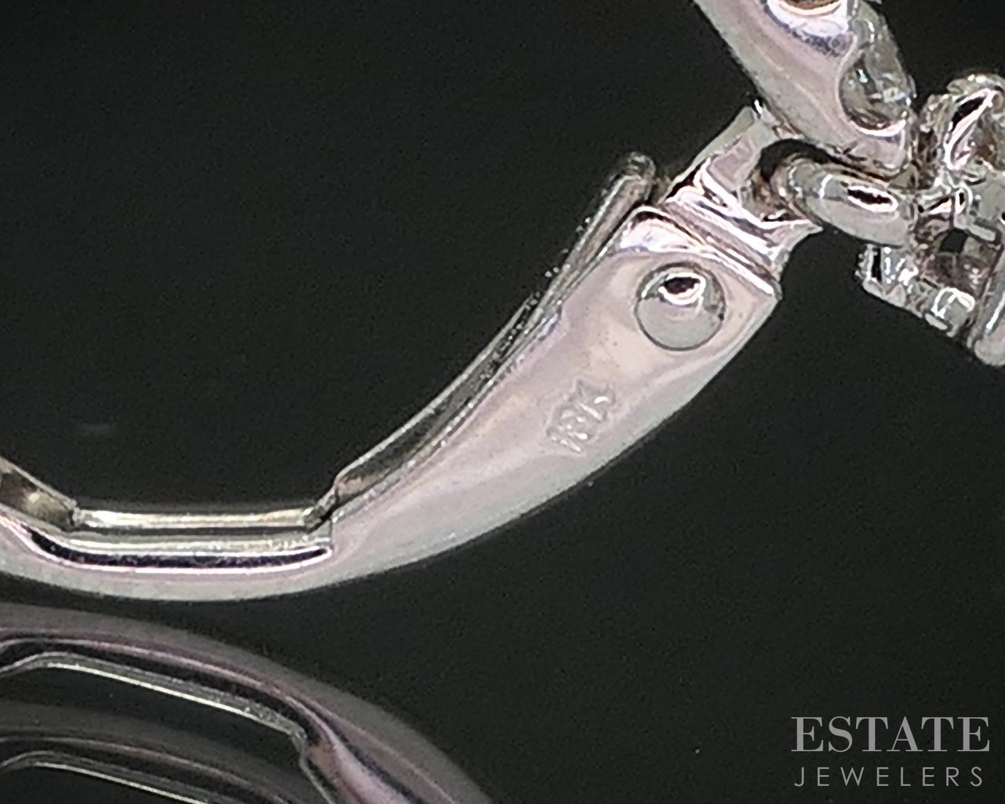 18k White Gold Natural Ruby & Diamond Teardrop Dangle Earrings 4.2g i20315