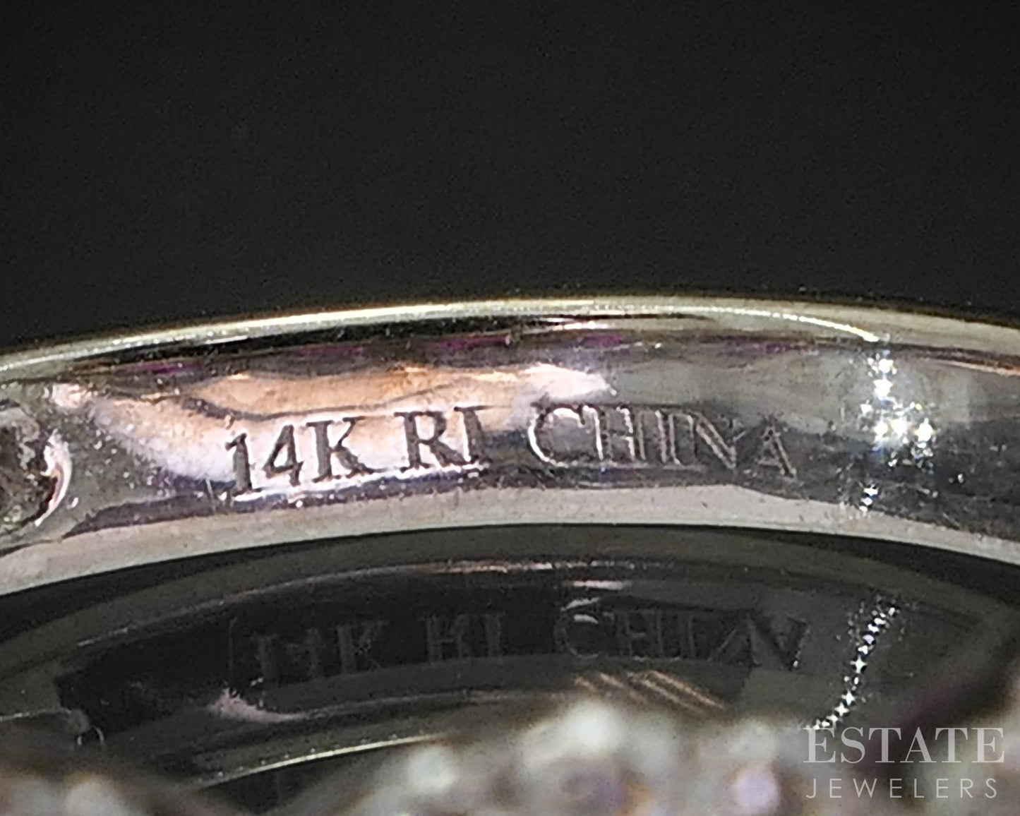 14k White Gold Natural Ruby & Diamond Ladies Halo Band Ring 4.7g i20313