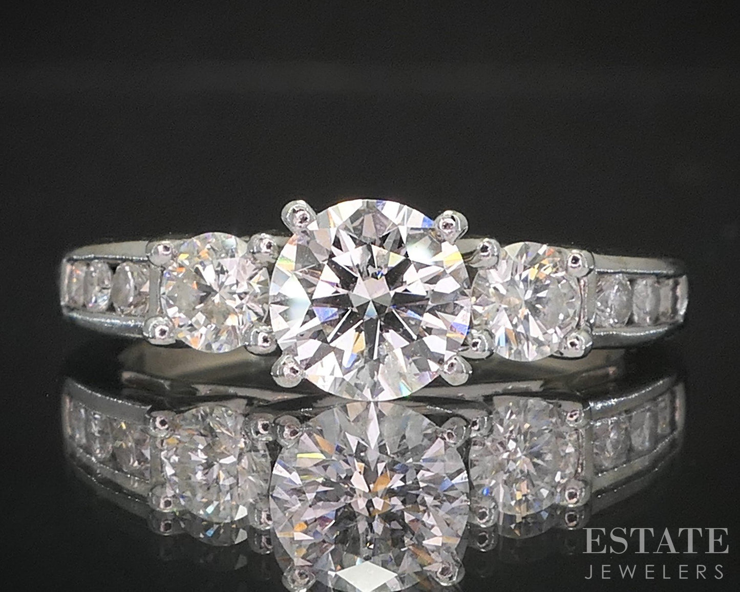 14k White Gold Tolkowsky Natural 1.28ctw Diamond Engagement Ring 3.9g i20300