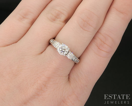 14k White Gold Tolkowsky Natural 1.28ctw Diamond Engagement Ring 3.9g i20300