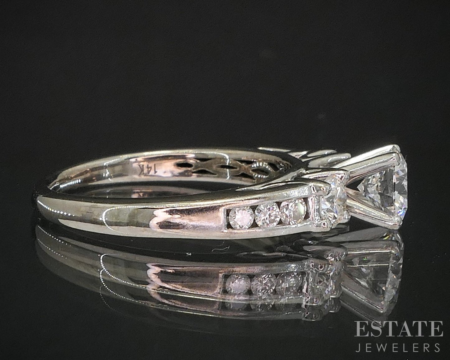 14k White Gold Tolkowsky Natural 1.28ctw Diamond Engagement Ring 3.9g i20300