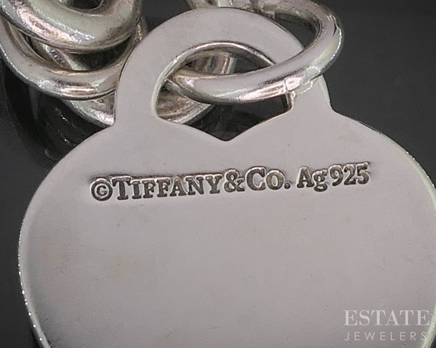 Sterling Tiffany & Co. Heart Tag Cable Chain Ladies Bracelet 34.5g 8"L i20331