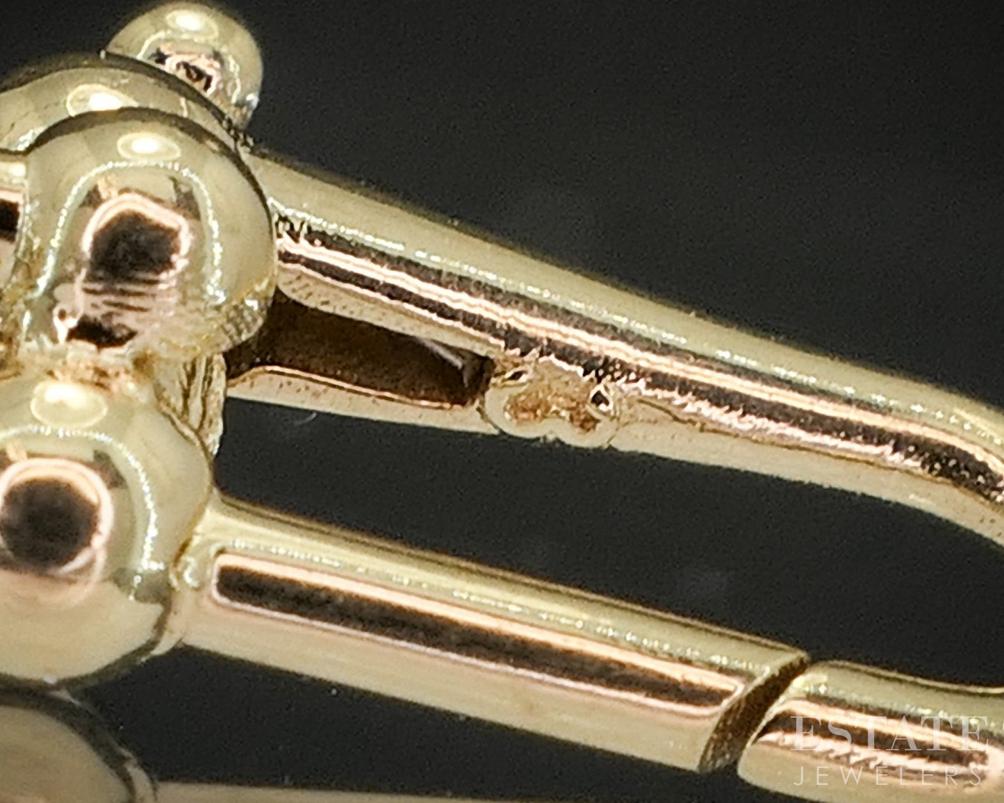 18k Yellow Gold 4mm Barbell Style Chain Link Ladies Necklace 11.6g 18"L i20327