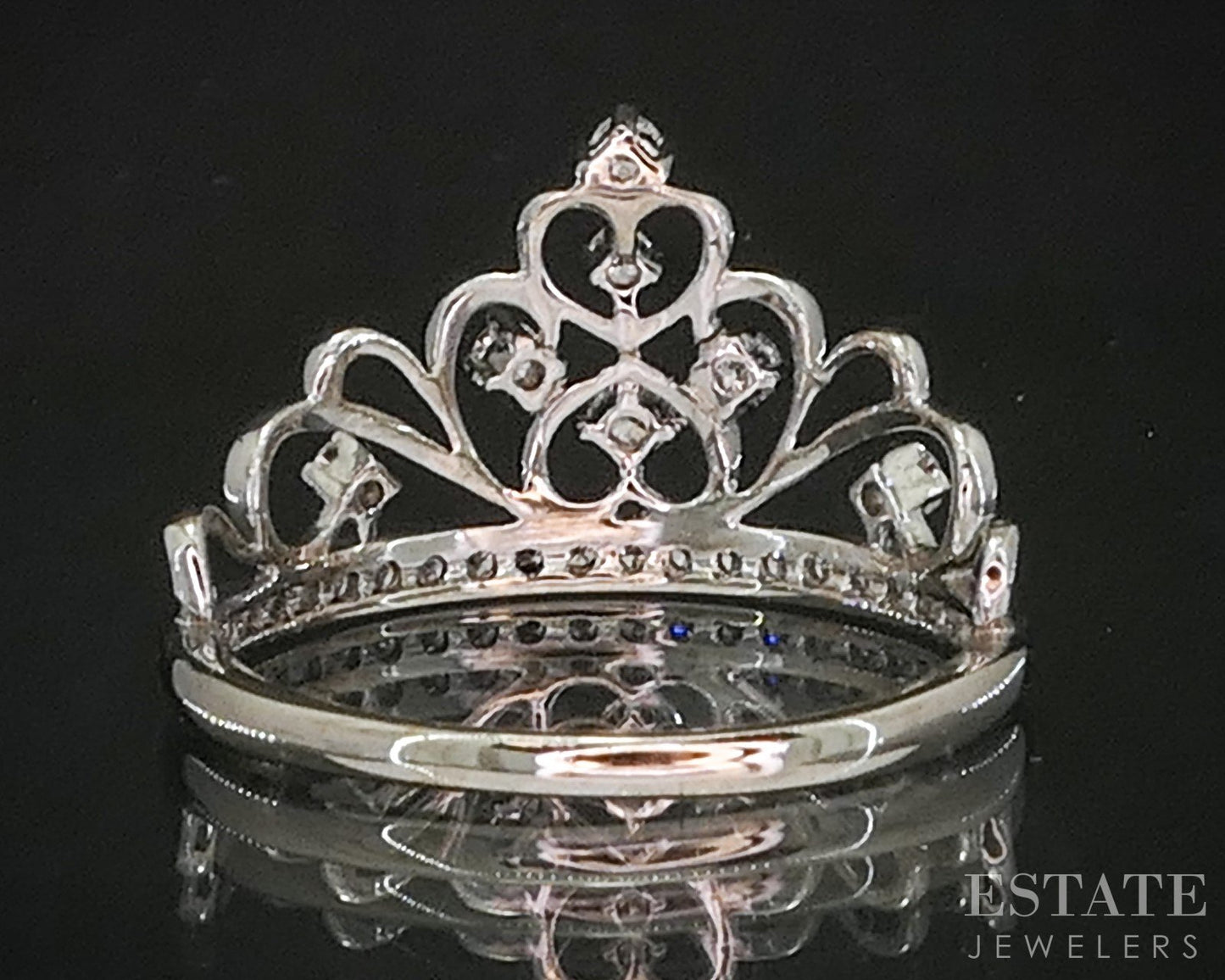 18k White Gold Natural .15ctw Diamond Ladies Tiara Band 2.2g i20340