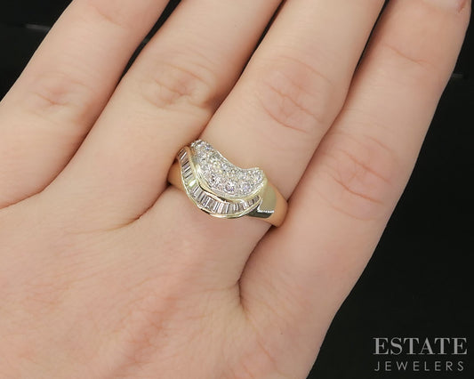 14k Yellow Gold Natural .55ctw Diamond Ladies Swirl Band 5.6g i20342