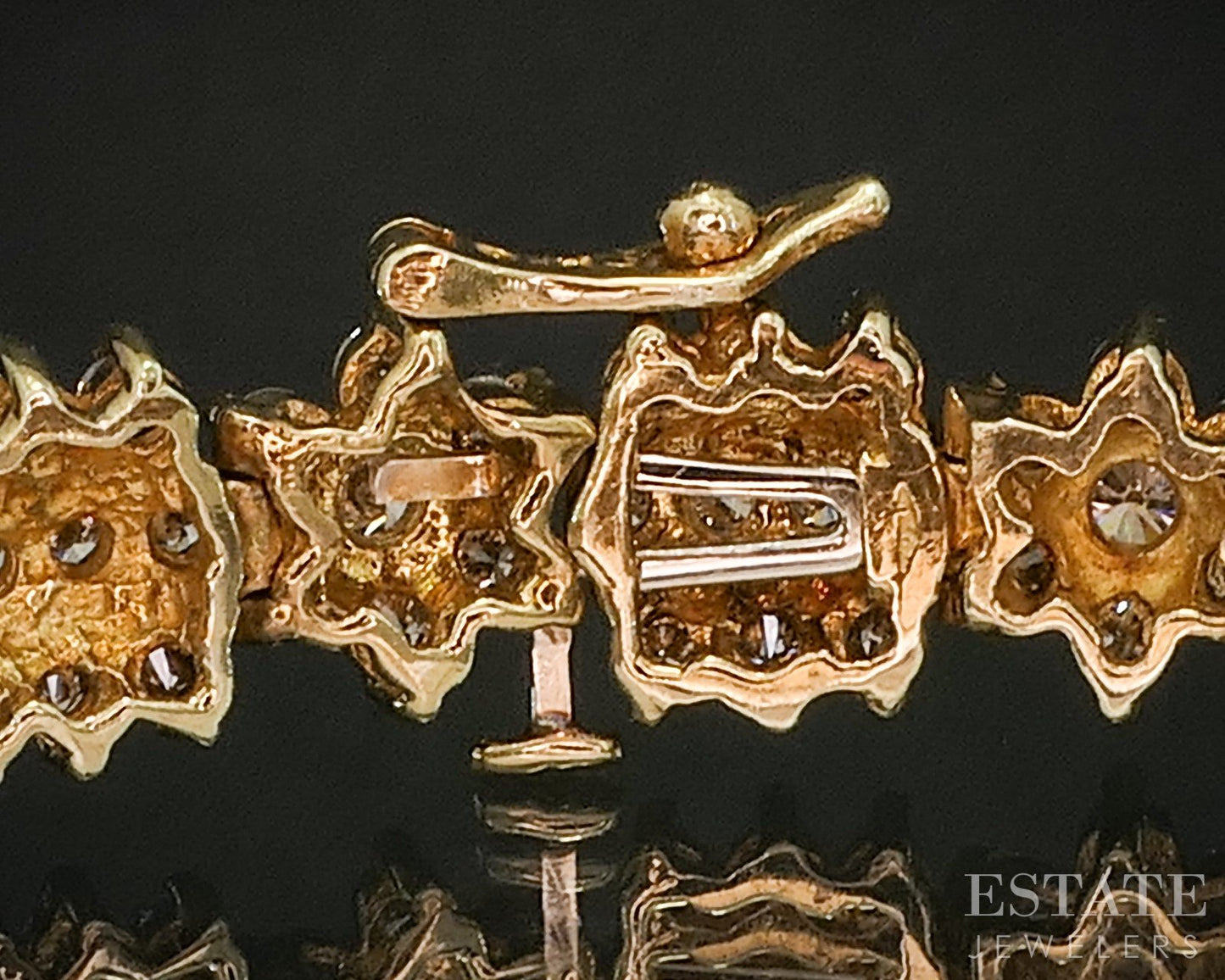 14k Yellow Gold Natural 5ctw Diamond Cluster Tennis Bracelet 25g 7.25"L i20339