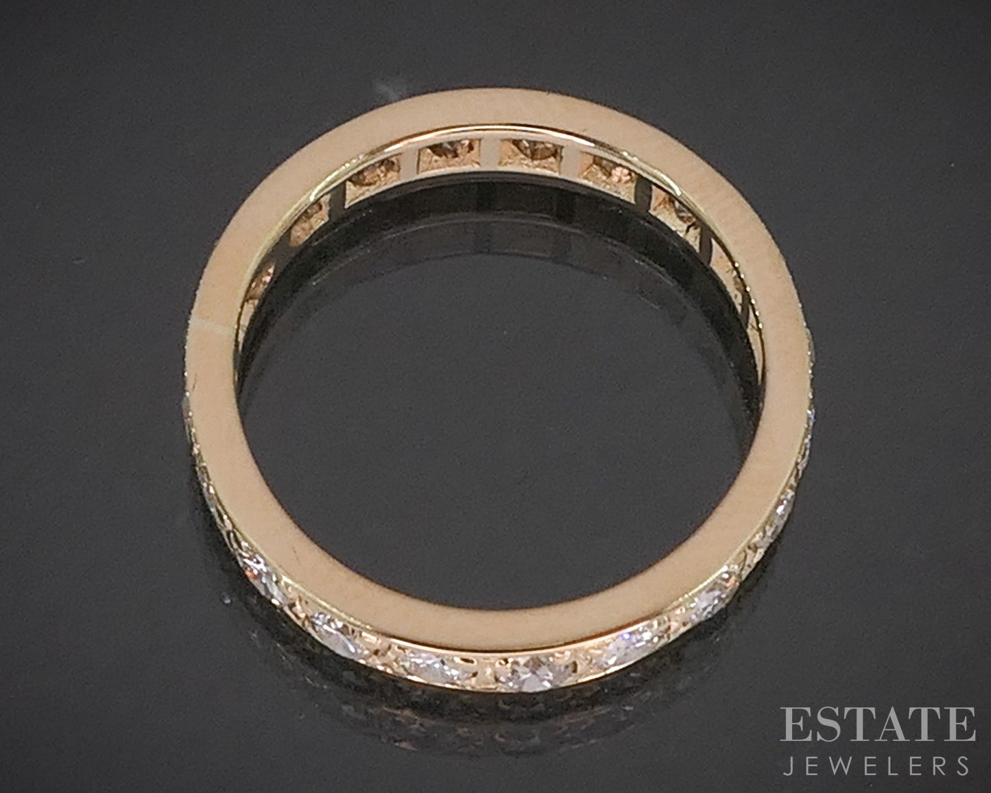 14k Yellow Gold Natural .60ctw Diamond Ladies Eternity Band Ring 2.1g i20334